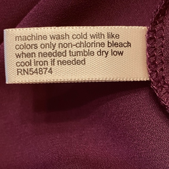 The Limited Burgandy Top with Lace up Neckline Size XS - Picture 8 of 9